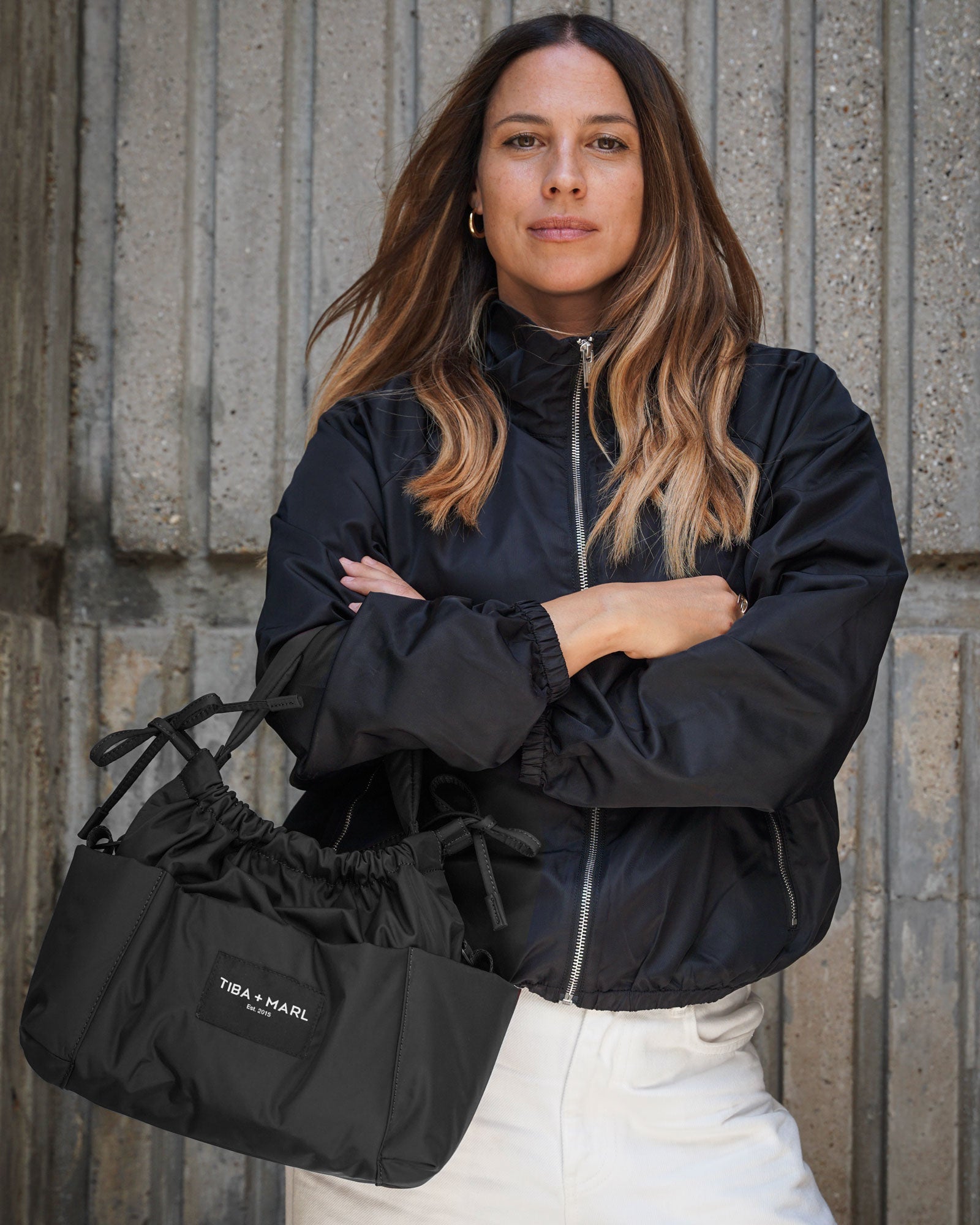 Mini Luna Drawstring Stroller Bag Black