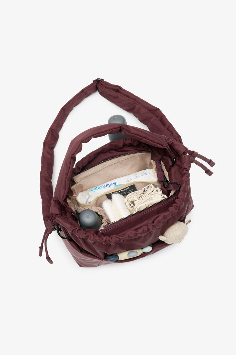 MINI LUNA DRAWSTRING STROLLER BAG BURGUNDY