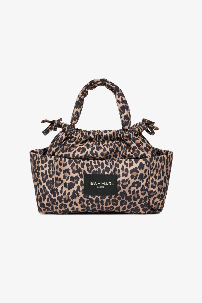 MINI LUNA DRAWSTRING STROLLER BAG LEOPARD PRINT