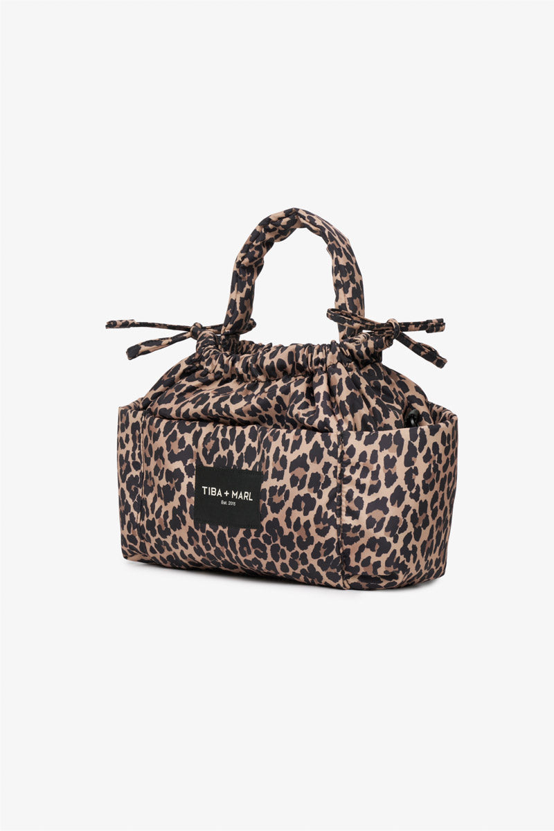 MINI LUNA DRAWSTRING STROLLER BAG LEOPARD PRINT