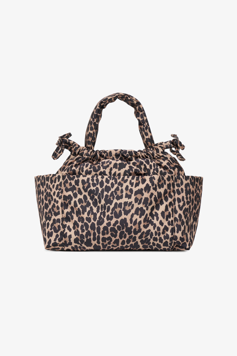 MINI LUNA DRAWSTRING STROLLER BAG LEOPARD PRINT