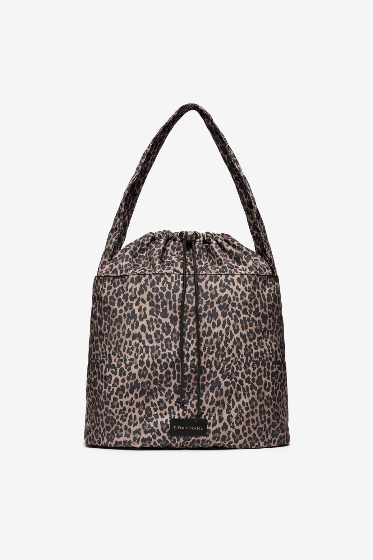 T+M Packable Shopper Brown Tonal Leopard