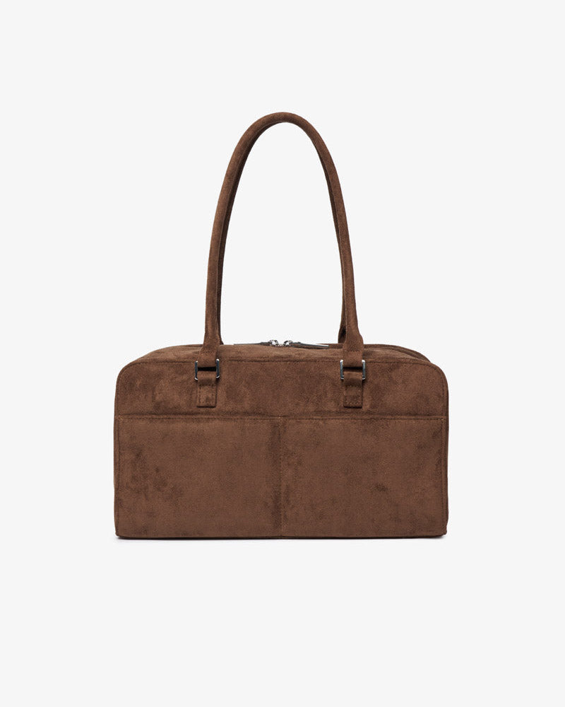 Riley Compact East-West Changing Bag Brown Faux Suede