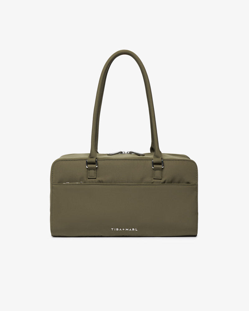 Riley Compact East-West Changing Bag Olive Woven