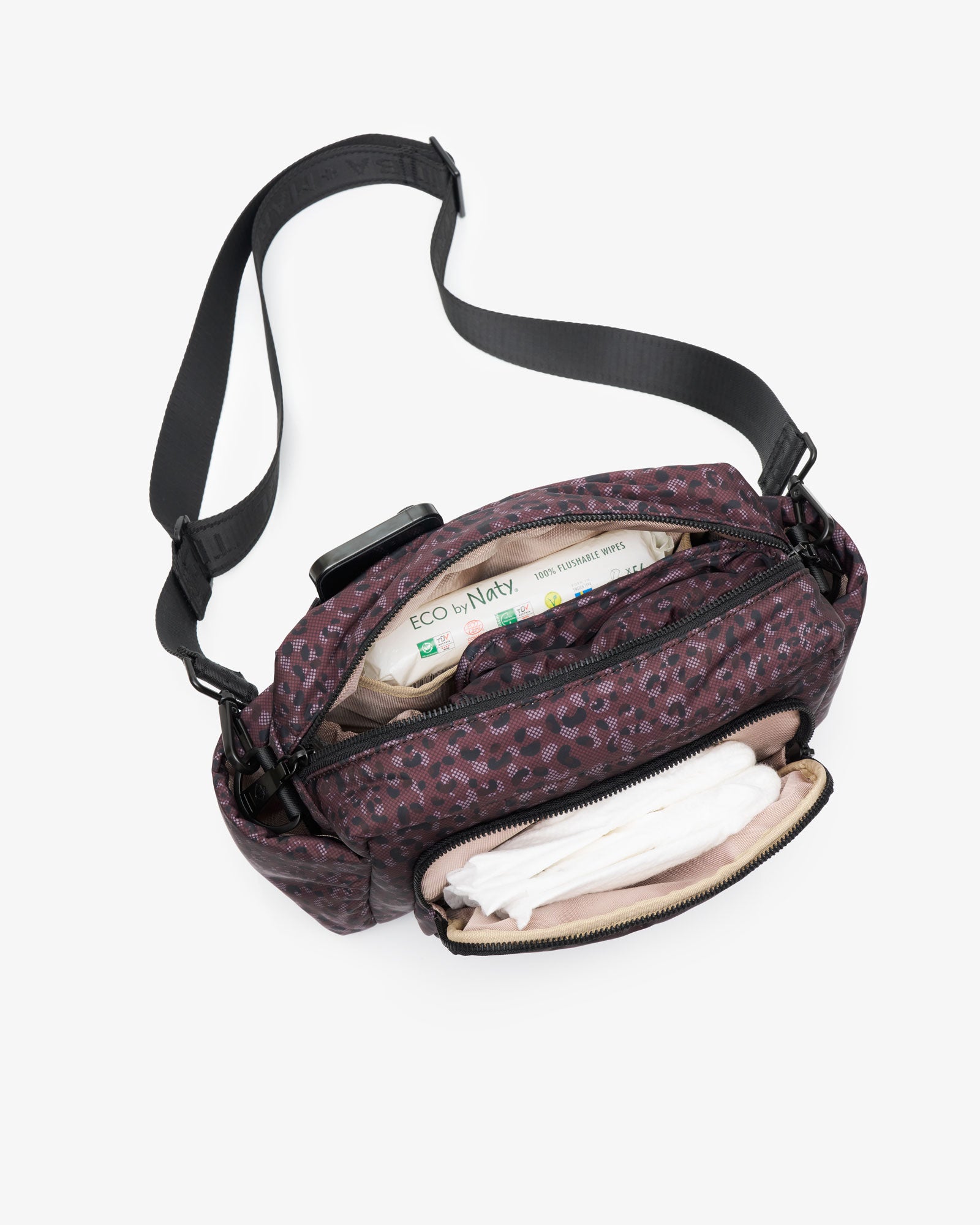 T+M x Sweaty Betty Inka Buggy Organiser Woven Dot Leopard