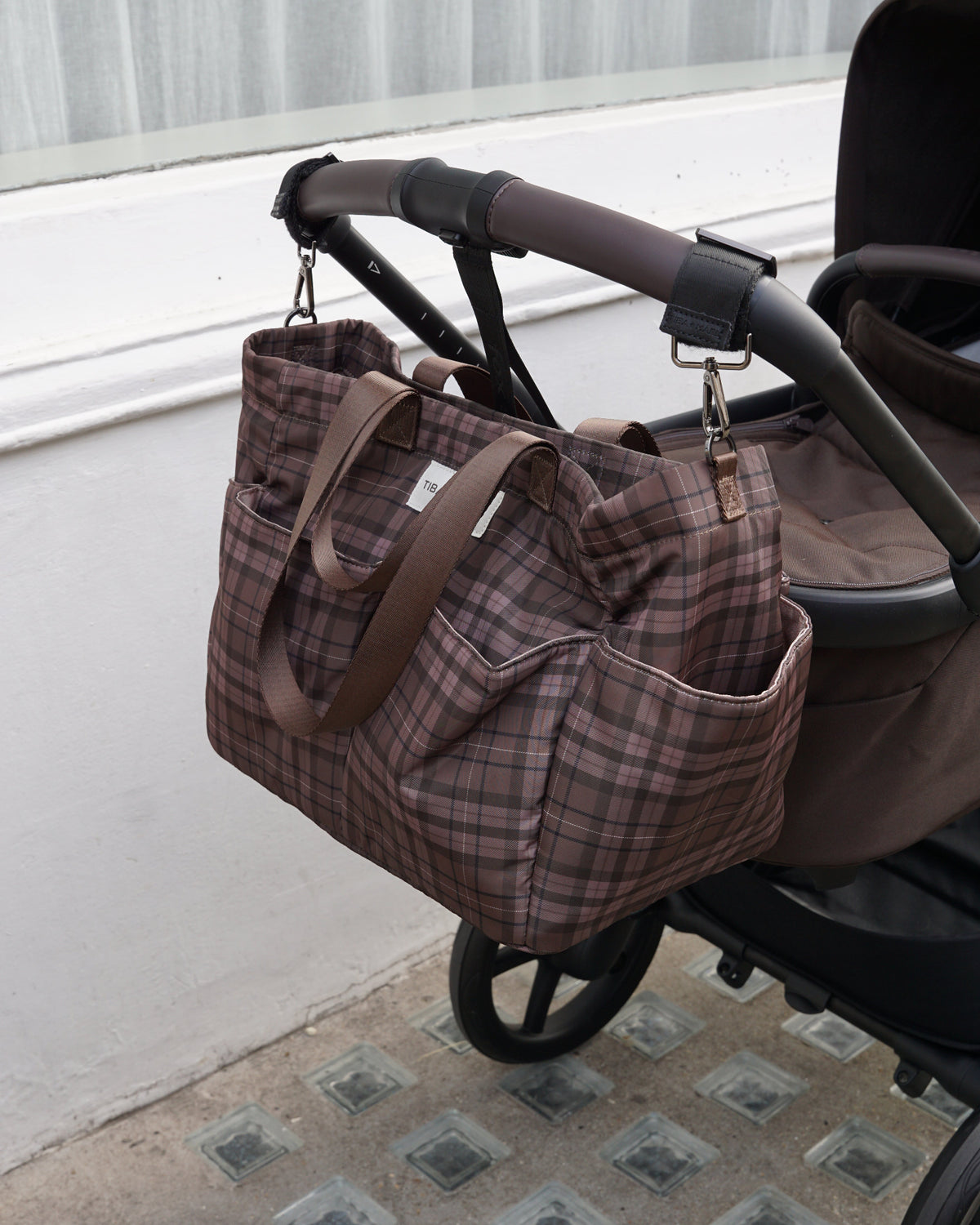 Tartan Tote On Brown Buggy