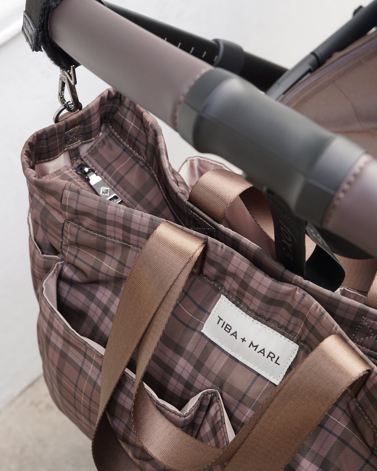 Tartan Tote On Buggy With Zip