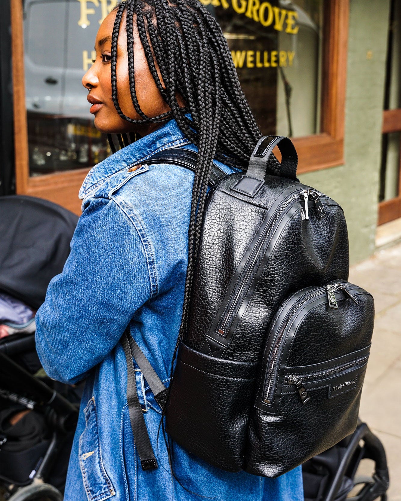 T+M x Selfridges Eco Elwood Changing Backpack Black Nylon - Tiba +