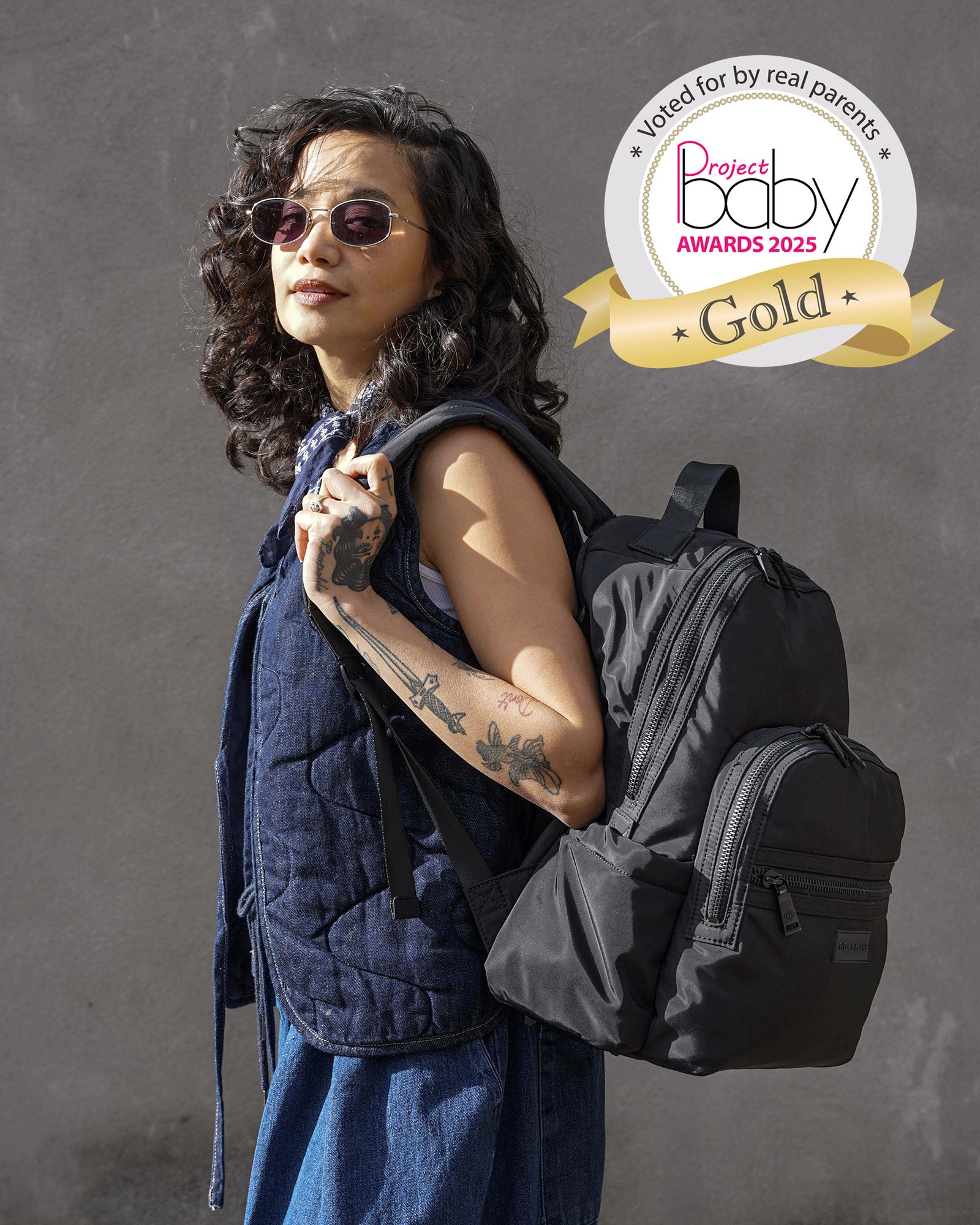 T+M x Selfridges Eco Elwood Changing Backpack Black Nylon - Tiba +