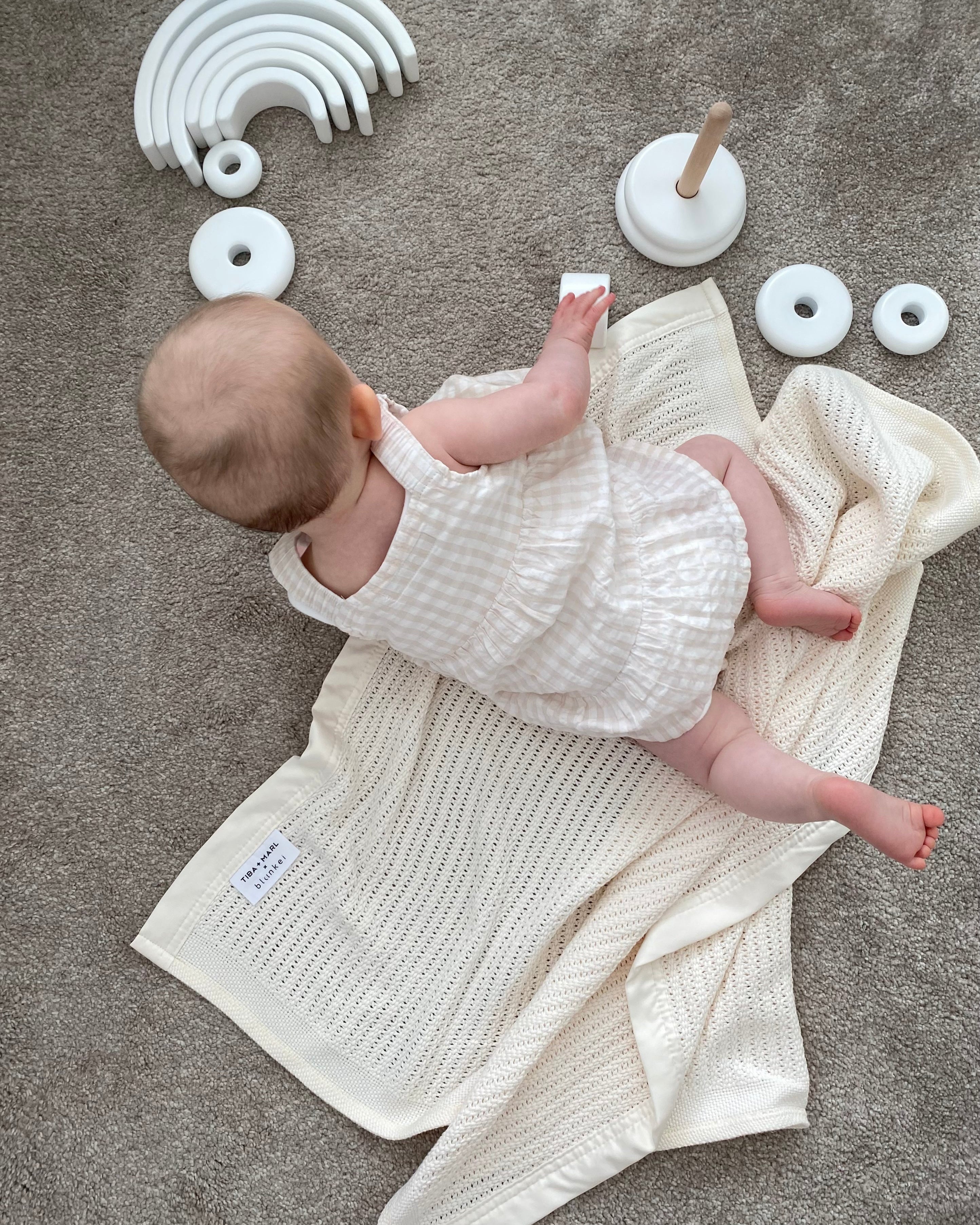 T+M x Blankei Organic Cotton Cellular Blanket Oatmilk