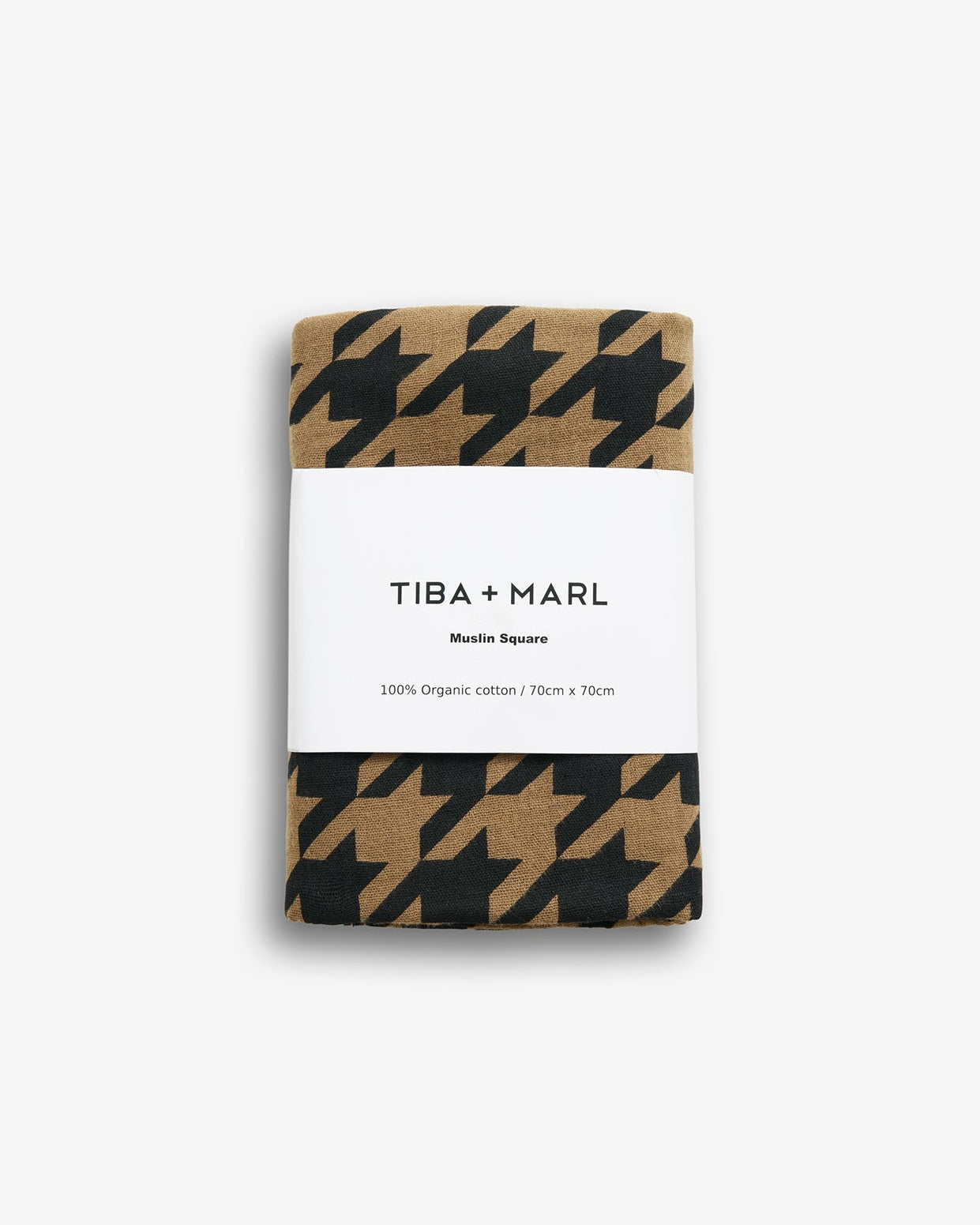 T+M 100% Organic Muslin Square Houndstooth Print