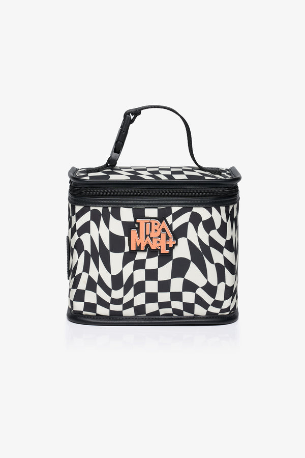 Arlo Lunch Bag / Snack Pack Black / Ecru Checkerboard Print