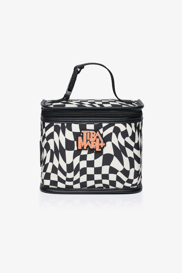 Kids Backpack - Black / Tan & White Checkered