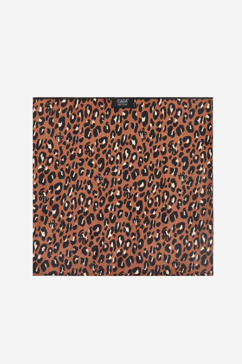 Isara for T+M Organic Stretchy Wrap Rust Leopard Print