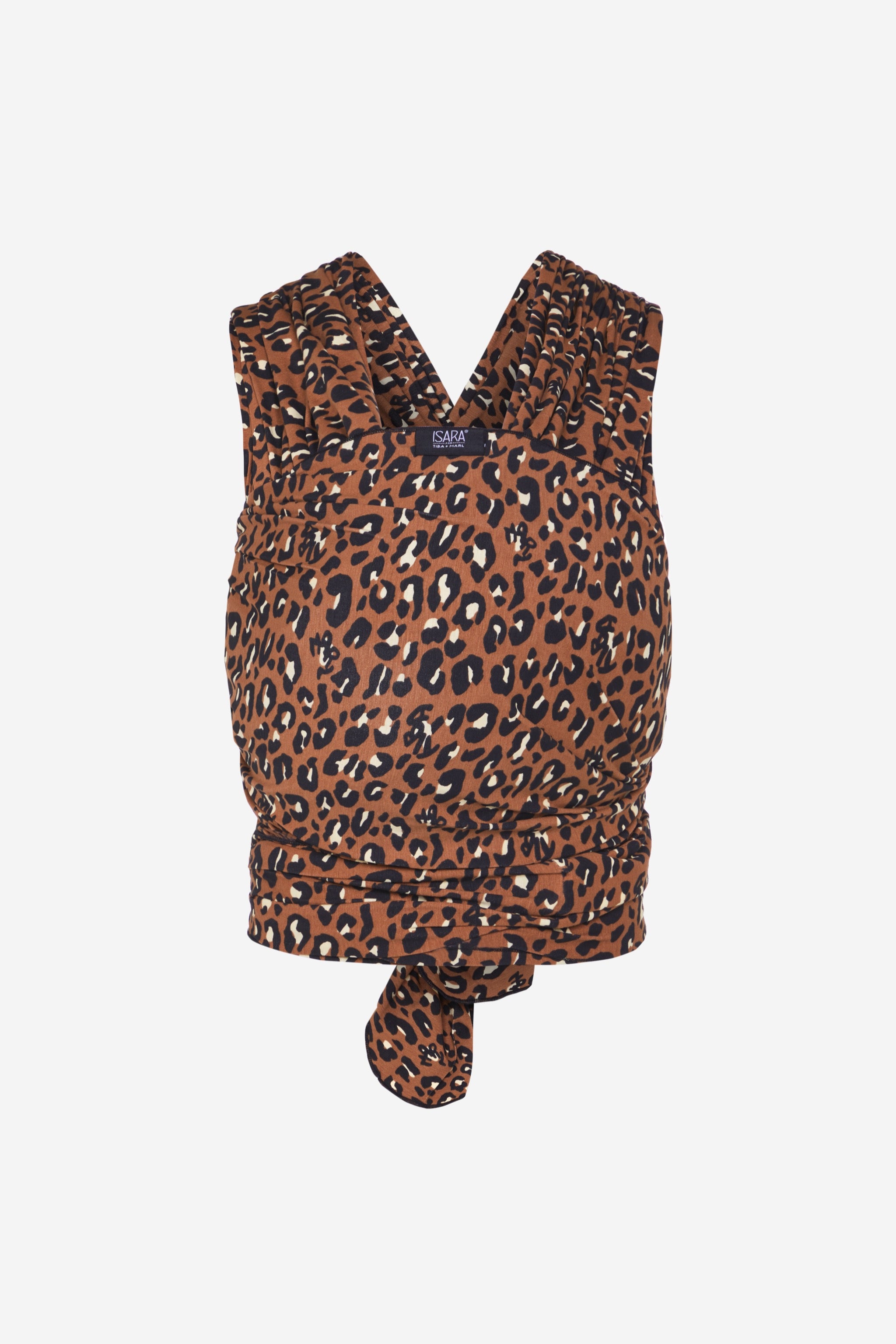 Isara for T+M Organic Stretchy Wrap Rust Leopard Print
