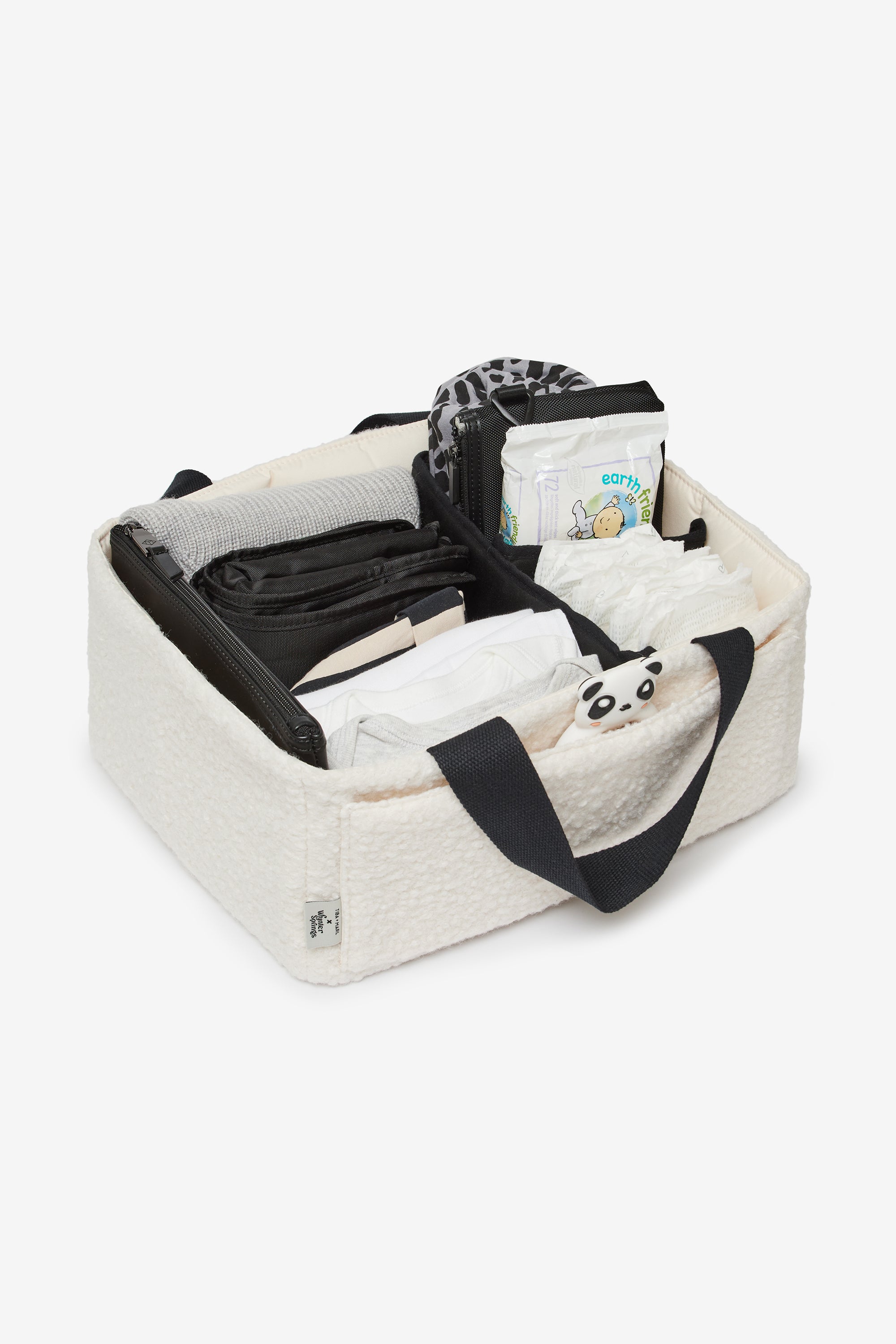 T+M x Whynter Springs Nappy Caddy Organiser Cream Boucle