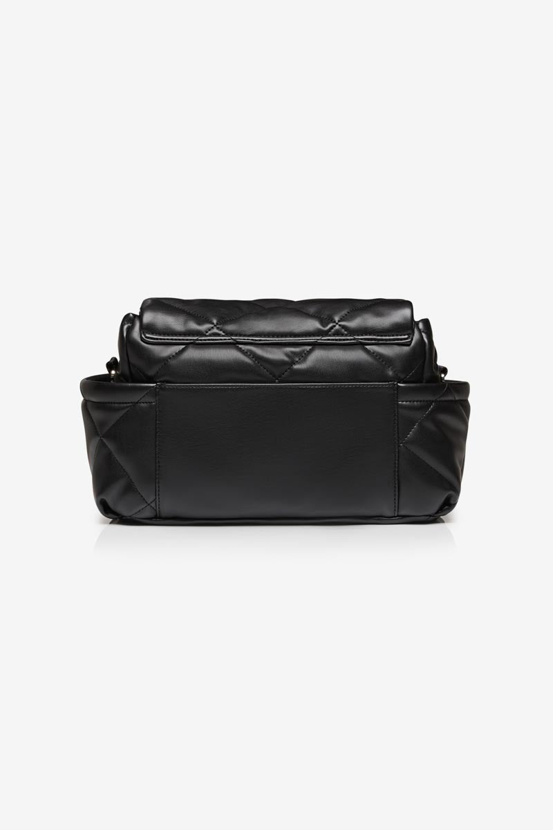 Nova Eco Compact Changing Bag Black Quilted Faux Leather