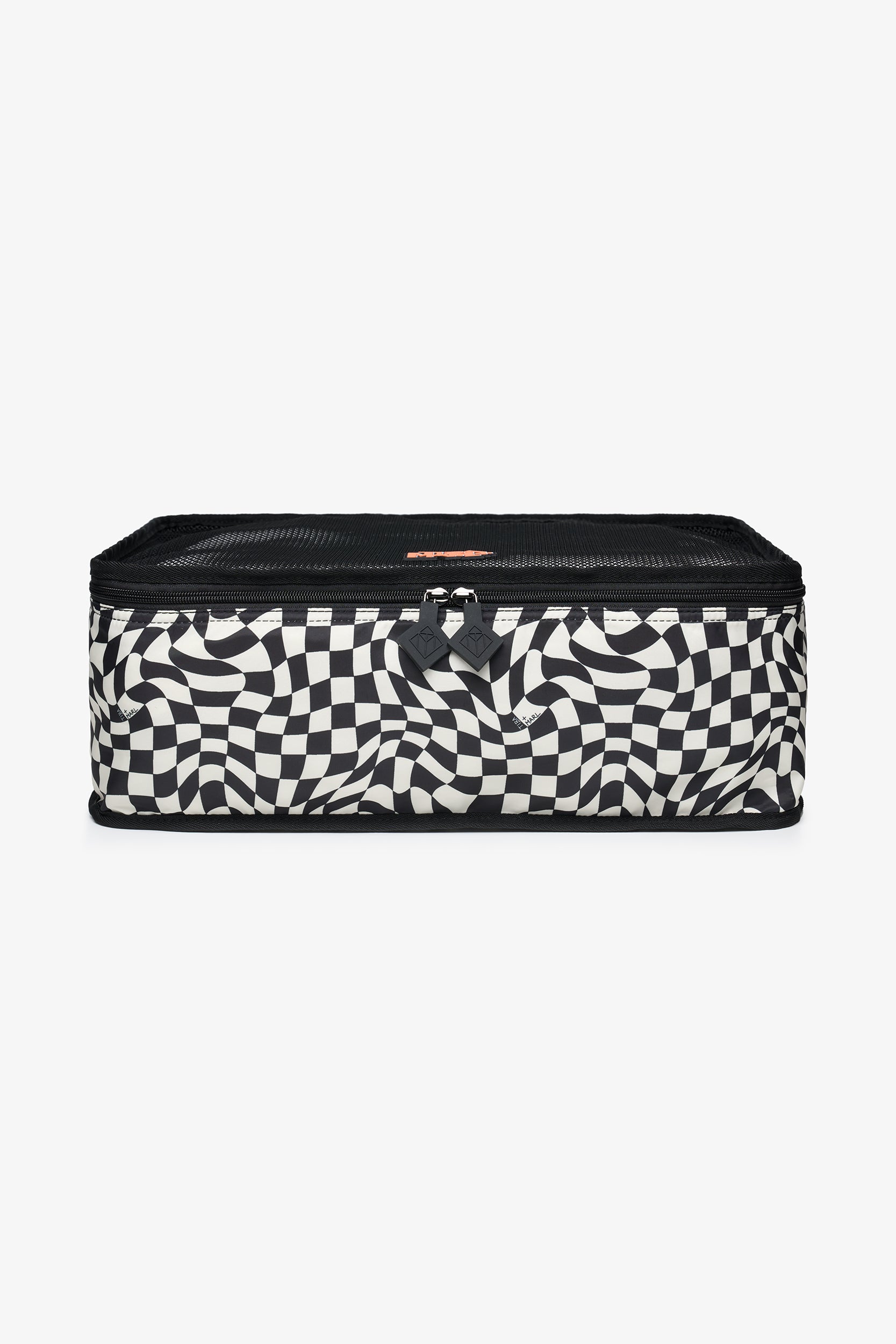 T+M Packing Cubes Set Mixed Wavy Checkerboard Print