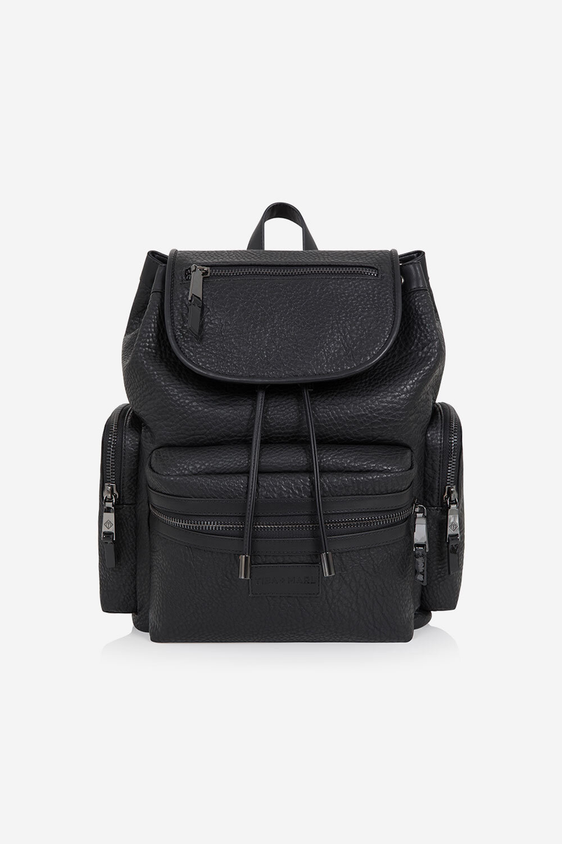 Kaspar Changing Backpack Black Tiba Marl