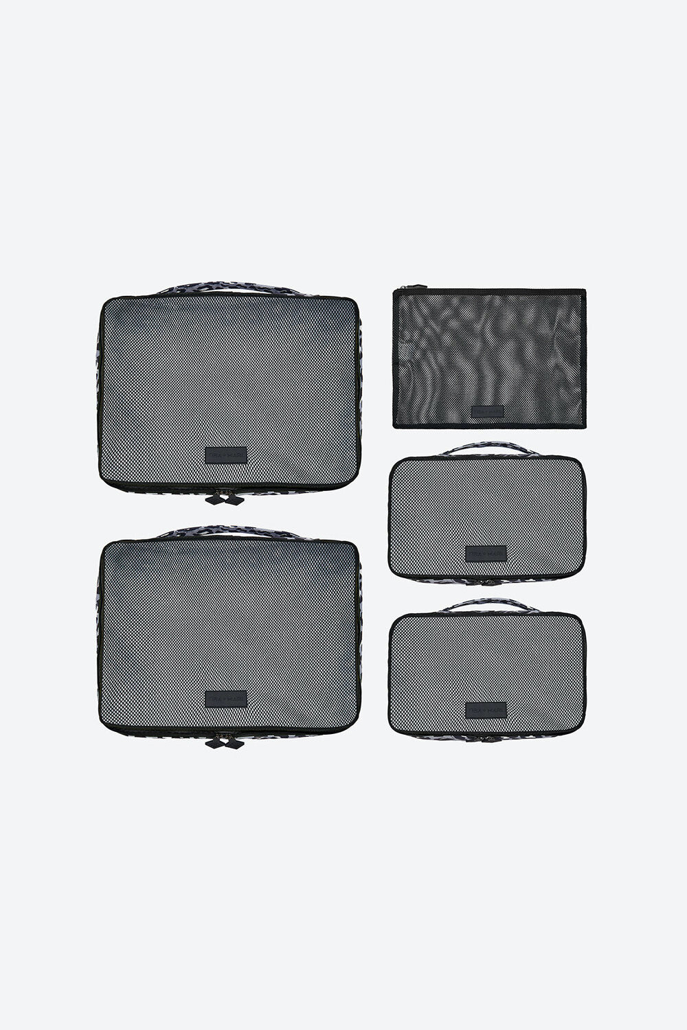 T+M Packing Cubes Set Grey / Black Leopard Print