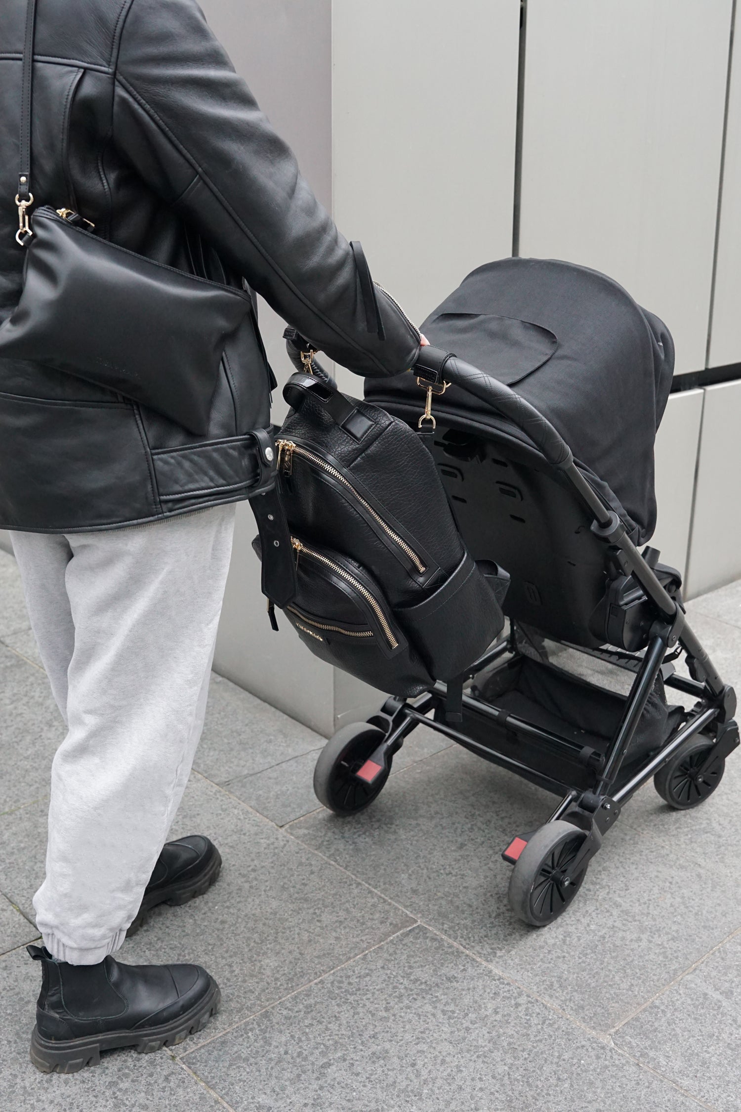 Black and gold shop baby changing bag